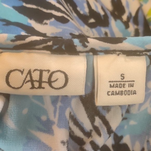 Cato women's size small blue blouse shirt top short sleeve - Picture 7 of 7